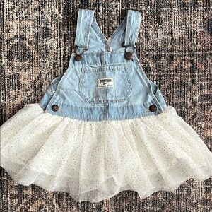 OshKosh B'gosh Light Blue Denim Tutu Overalls